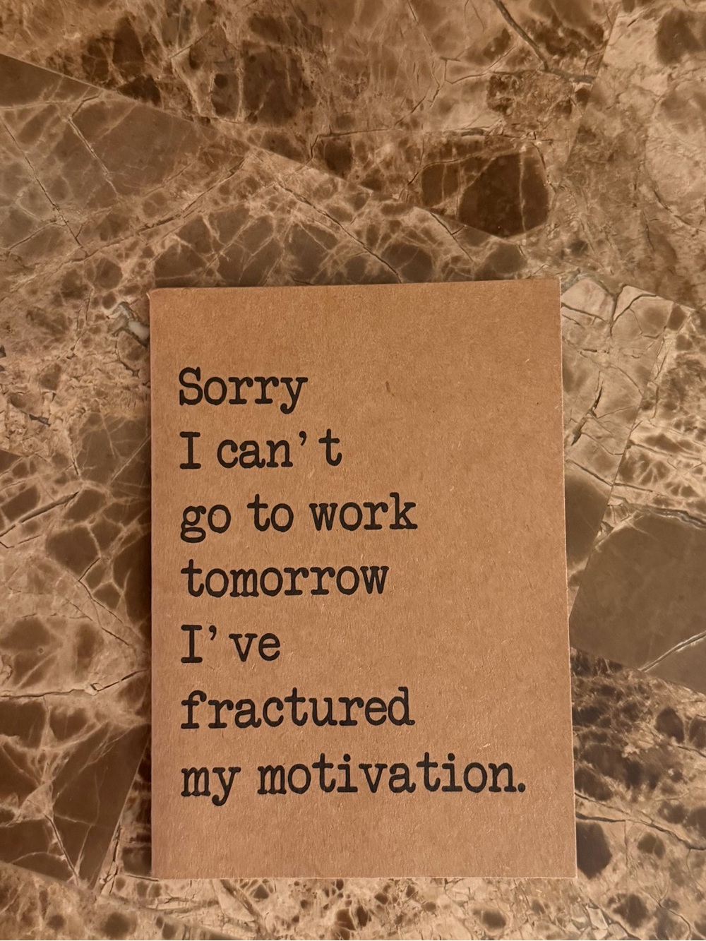 Sarcastic Funny Tiny Notebook in Brown with Black Text